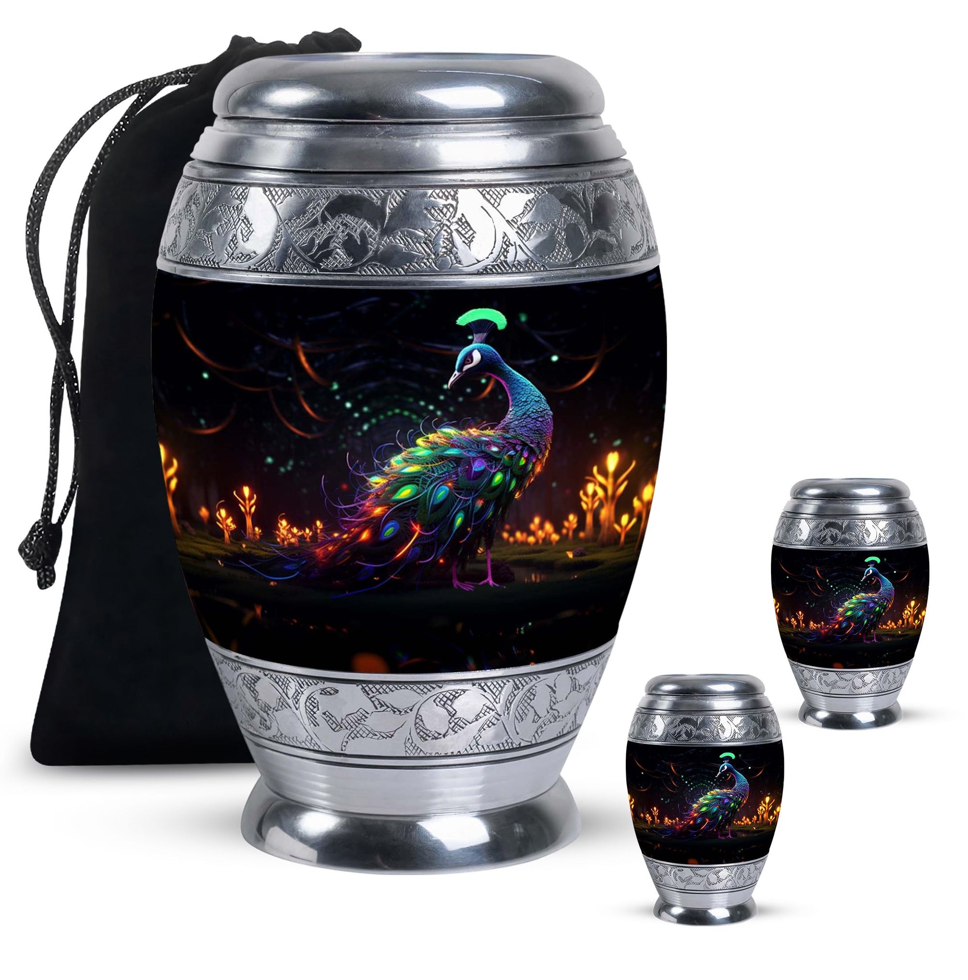 Eternal Peace Peacock Urn - Personalized Memorial for Loved Ones