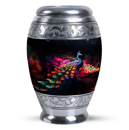 Classic Peacock Cremation Urn with 200 cubic inch capacity