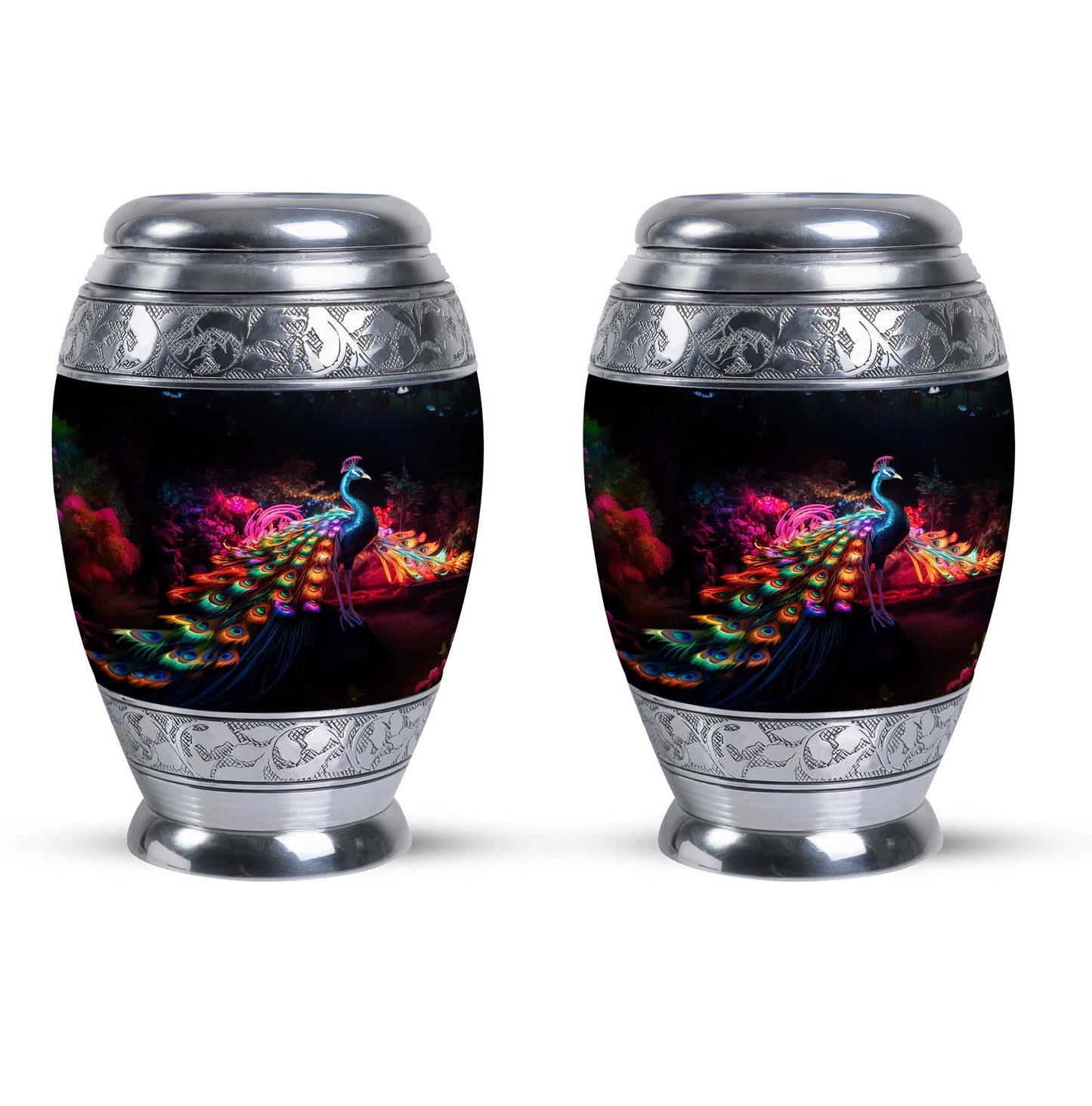 Classic Peacock Cremation Urn with 200 cubic inch capacity