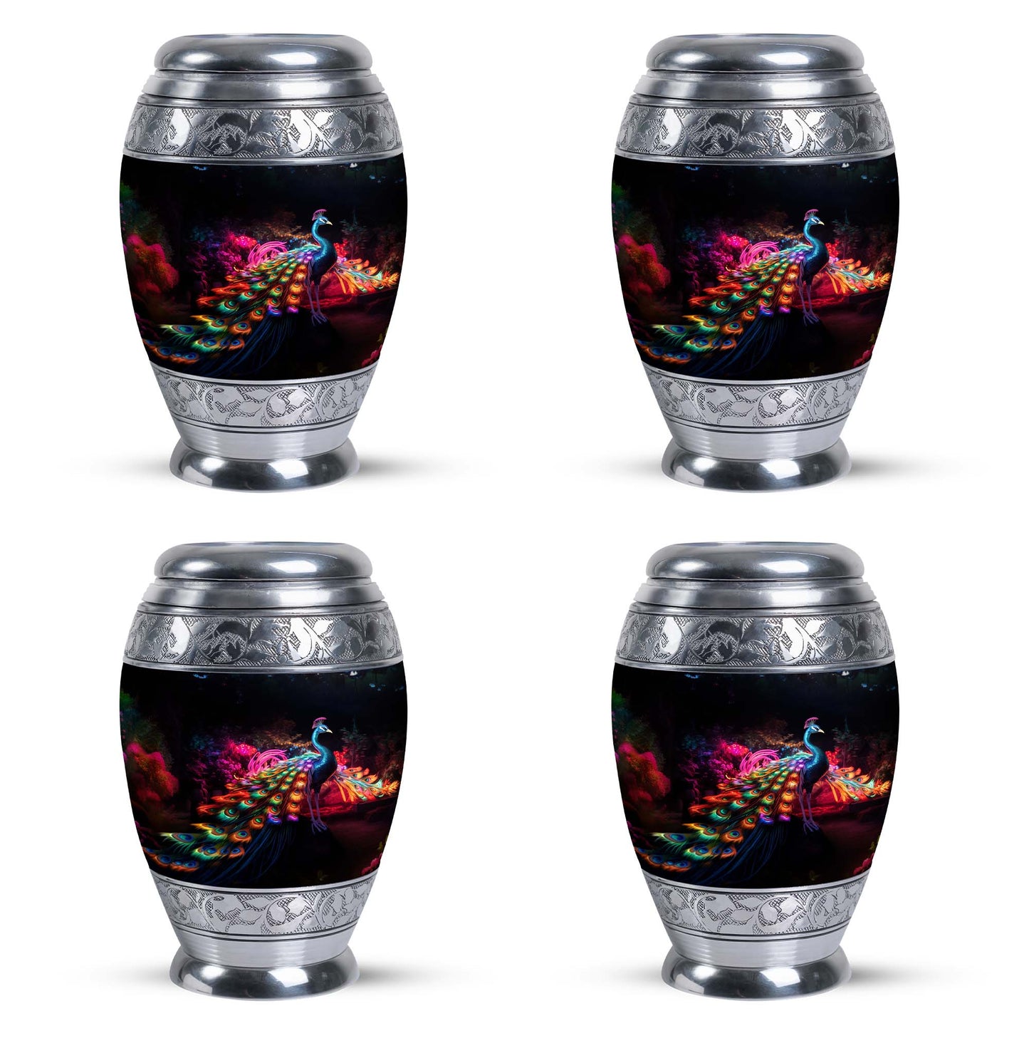 Classic Peacock Cremation Urn with 200 cubic inch capacity