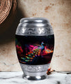 Classic Peacock Cremation Urn with 200 cubic inch capacity