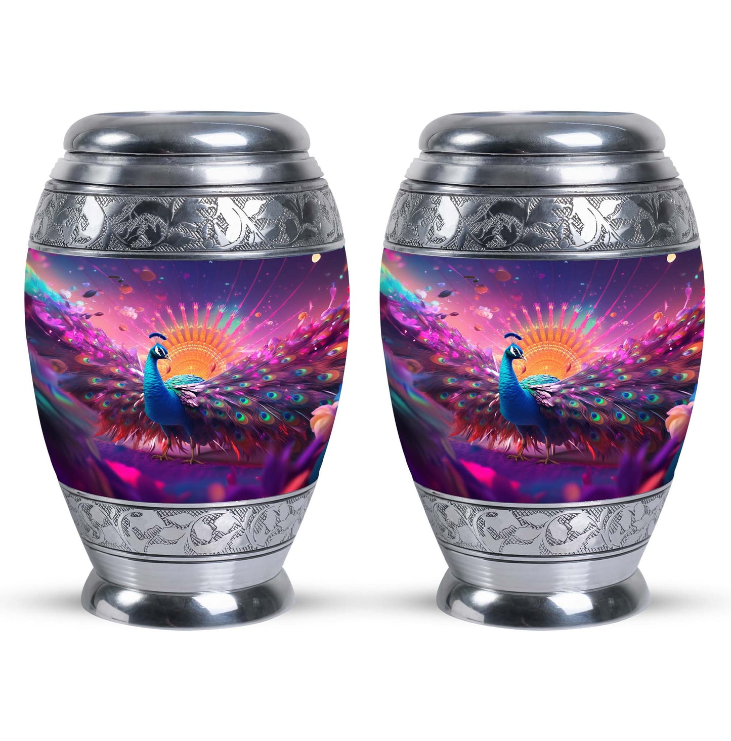 Elegant Classic Design Peacock Memorial Urn for Ashes.