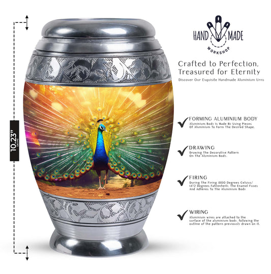 Classic 3-Inch Aluminium Peacock Urn.