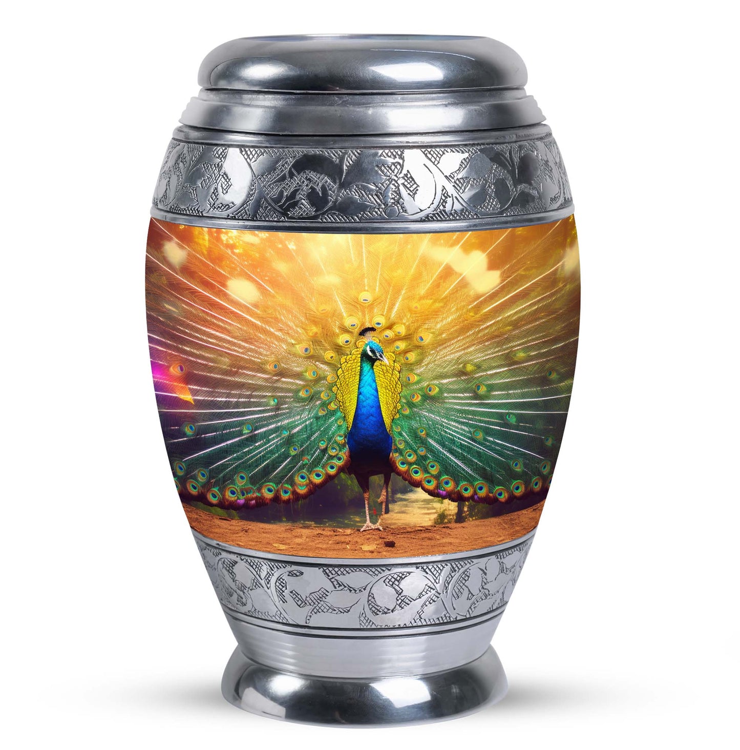 Classic 3-Inch Aluminium Peacock Urn.
