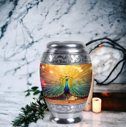 Classic 3-Inch Aluminium Peacock Urn.