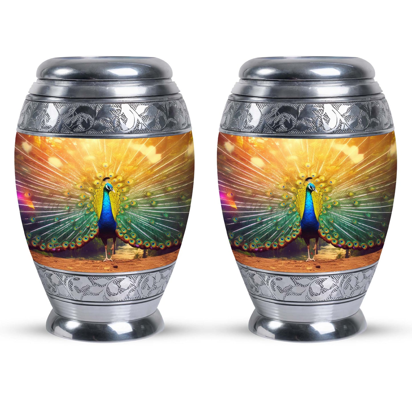 Classic 3-Inch Aluminium Peacock Urn.