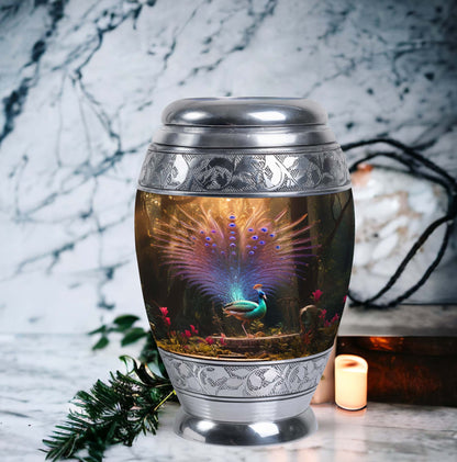 Classic 3-inch Peacock Urn for ashes.