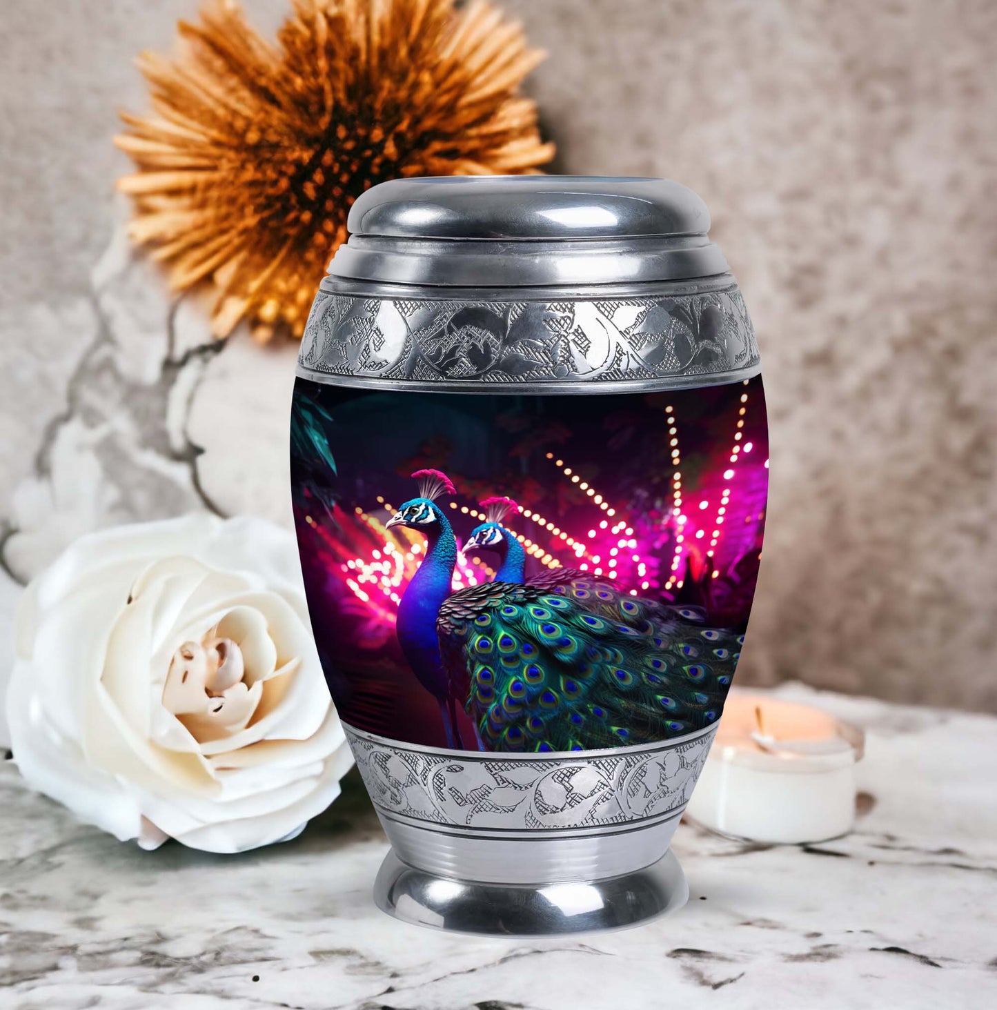 3-inch Classic Peacock Cremation Urn.