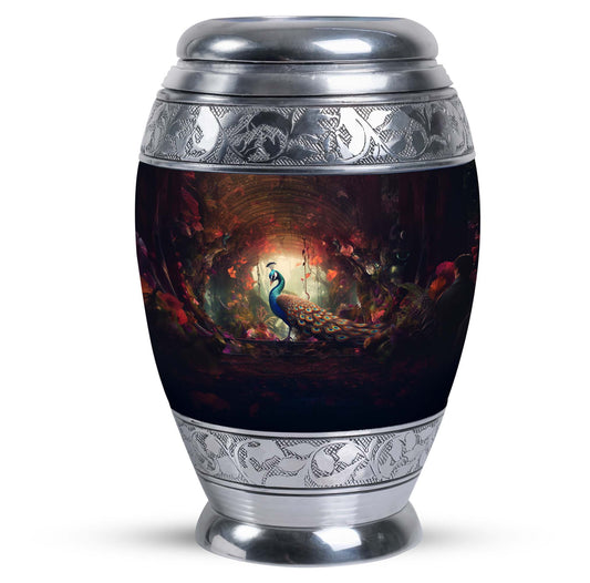 Classic Peacock Memorial urn for cremation ashes