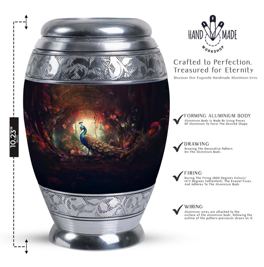 Classic Peacock Memorial urn for cremation ashes