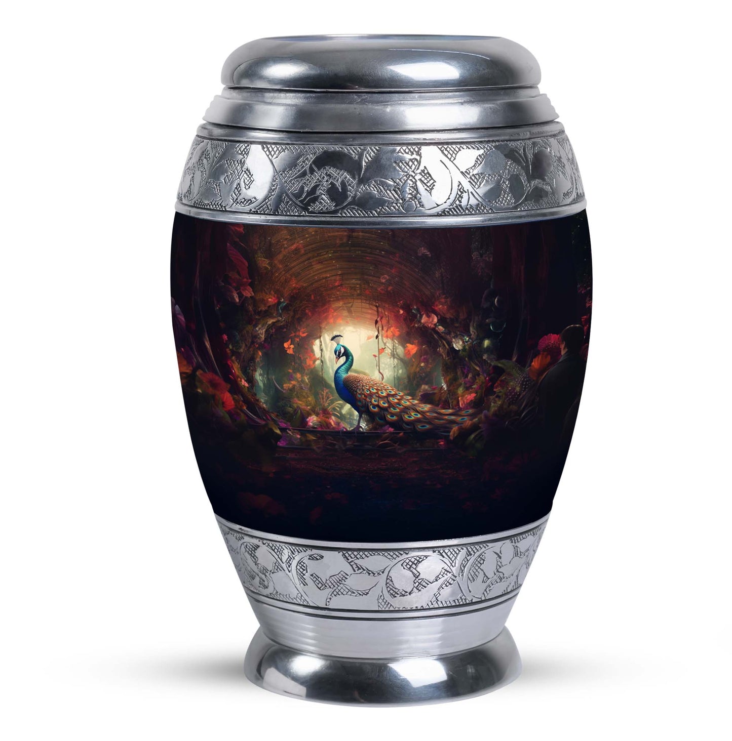 Classic Peacock Memorial urn for cremation ashes