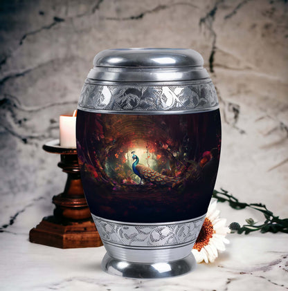 Classic Peacock Memorial urn for cremation ashes