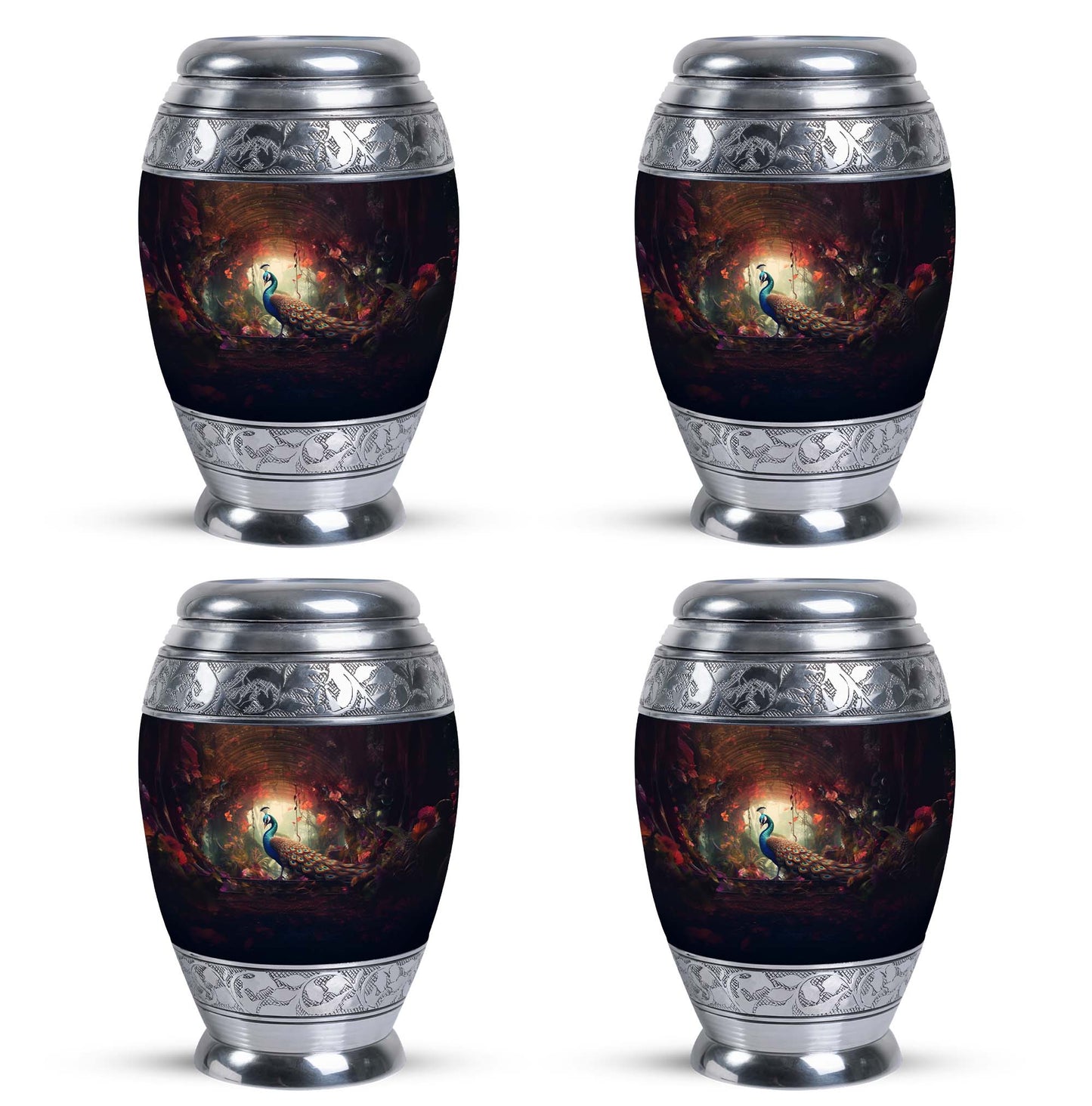Classic Peacock Memorial urn for cremation ashes