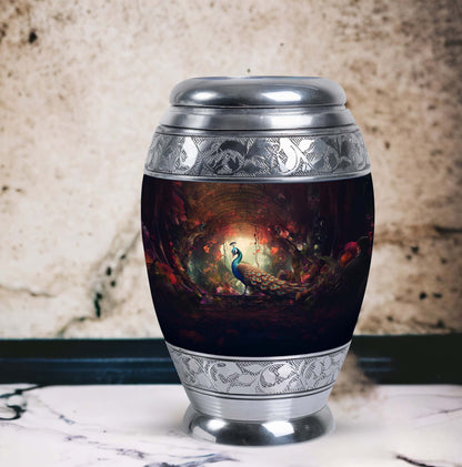 Classic Peacock Memorial urn for cremation ashes