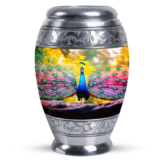 Large classic Peacock Urn for Human Ashes.