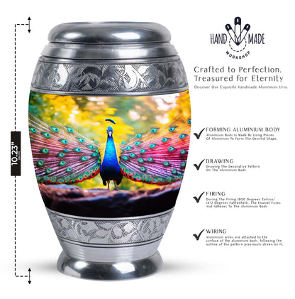 Large classic Peacock Urn for Human Ashes.