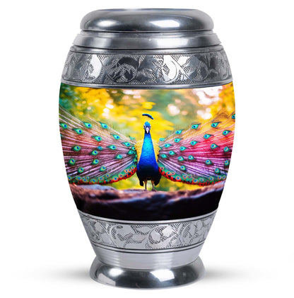 Large classic Peacock Urn for Human Ashes.