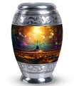 Peacock Urn for Ashes, personalized with engraved names