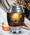 Peacock Urn for Ashes, personalized with engraved names