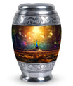Peacock Urn for Ashes, personalized with engraved names