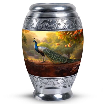 Classic Peacock Urn, designed for human ashes.