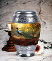 Classic Peacock Urn, designed for human ashes.
