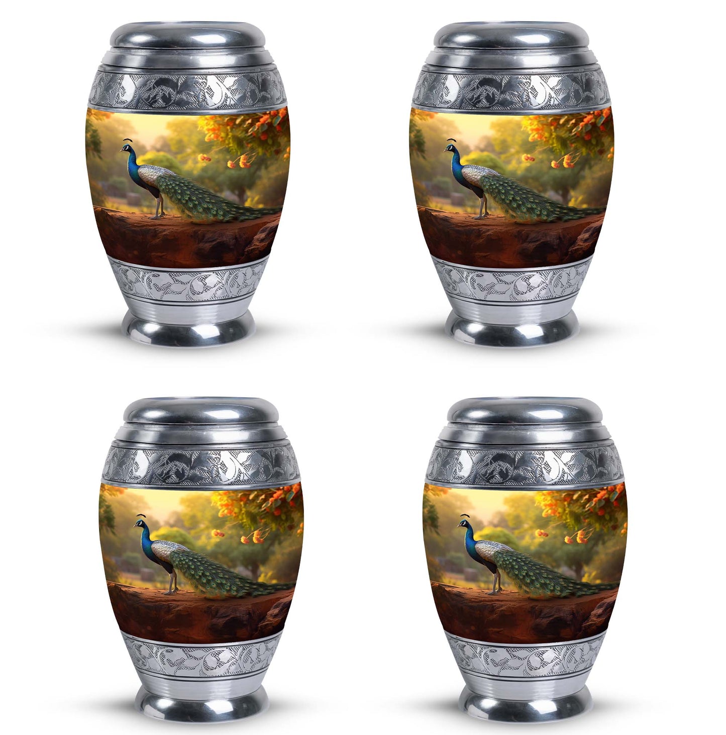 Classic Peacock Urn, designed for human ashes.