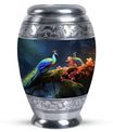 Peacock Cremation Urn, personalized Aluminium Memorial Urn