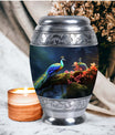 Peacock Cremation Urn, personalized Aluminium Memorial Urn