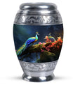 Peacock Cremation Urn, personalized Aluminium Memorial Urn