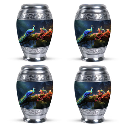 Peacock Cremation Urn, personalized Aluminium Memorial Urn
