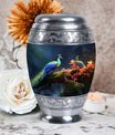Peacock Cremation Urn, personalized Aluminium Memorial Urn