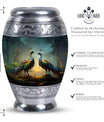 Peacock Urn for Human Ashes with Personalization Options