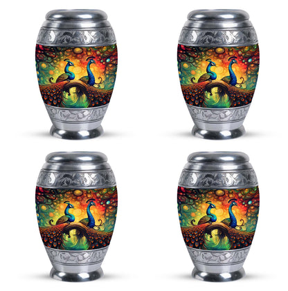 Classic Peacock Urn for Ashes, Cremation Container