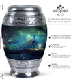 Classic large Peacock Urn for cremation.