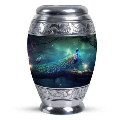 Classic large Peacock Urn for cremation.