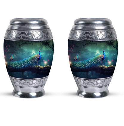 Classic large Peacock Urn for cremation.