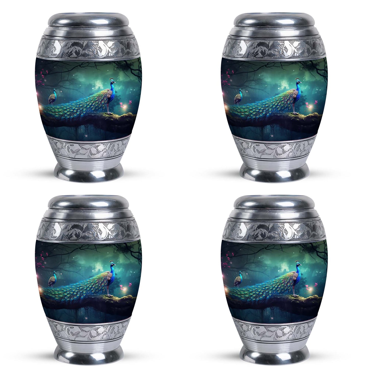 Classic large Peacock Urn for cremation.