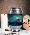 Classic large Peacock Urn for cremation.