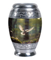 Dove flying Memorial Urn , made from Aluminium.