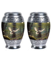 Dove flying Memorial Urn , made from Aluminium.
