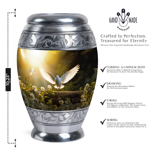 Classic large Dove Urn for human ashes.