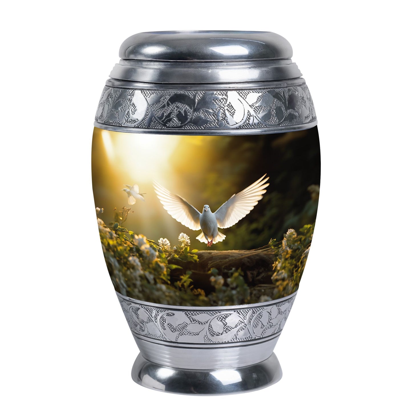 Classic large Dove Urn for human ashes.