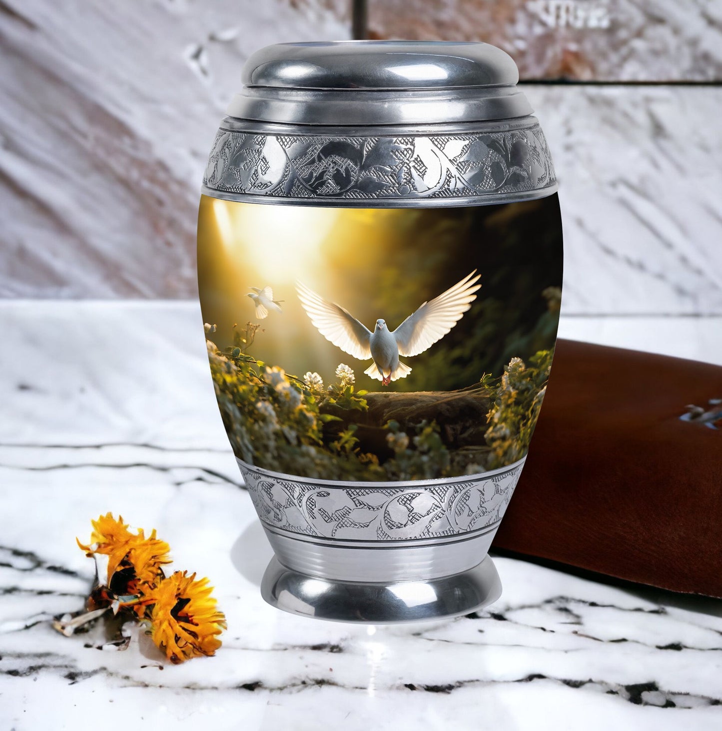 Classic large Dove Urn for human ashes.