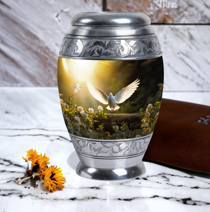 Classic large Dove Urn for human ashes.