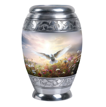 Dove Urn for Ashes in Classic Design, Large Aluminium.