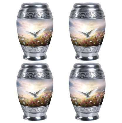 Dove Urn for Ashes in Classic Design, Large Aluminium.