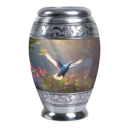 Dove Urn, 3 Inch Large Aluminium Cremation Urn.