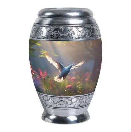 Dove Urn, 3 Inch Large Aluminium Cremation Urn.