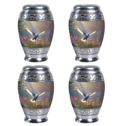 Dove Urn, 3 Inch Large Aluminium Cremation Urn.